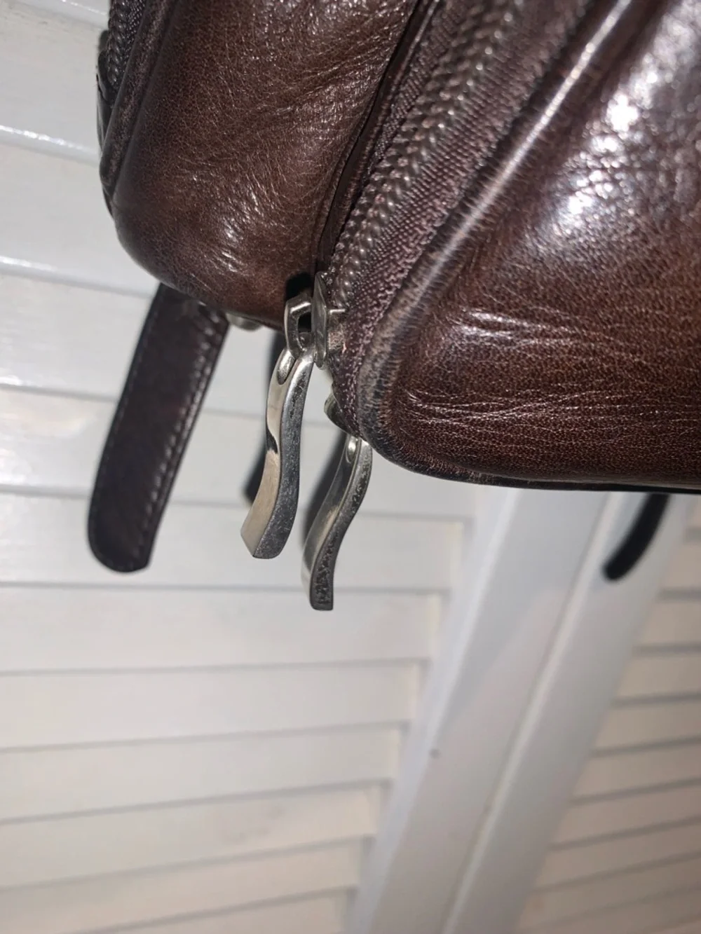 Osgoode Marley Small Genuine Leather bag Brown 9 1/2” X 11”